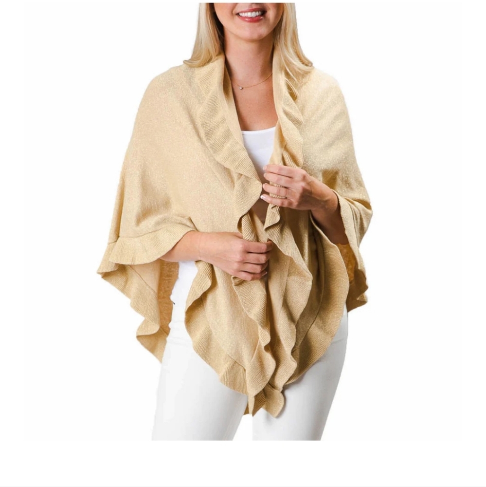 Gold ruffle wrap